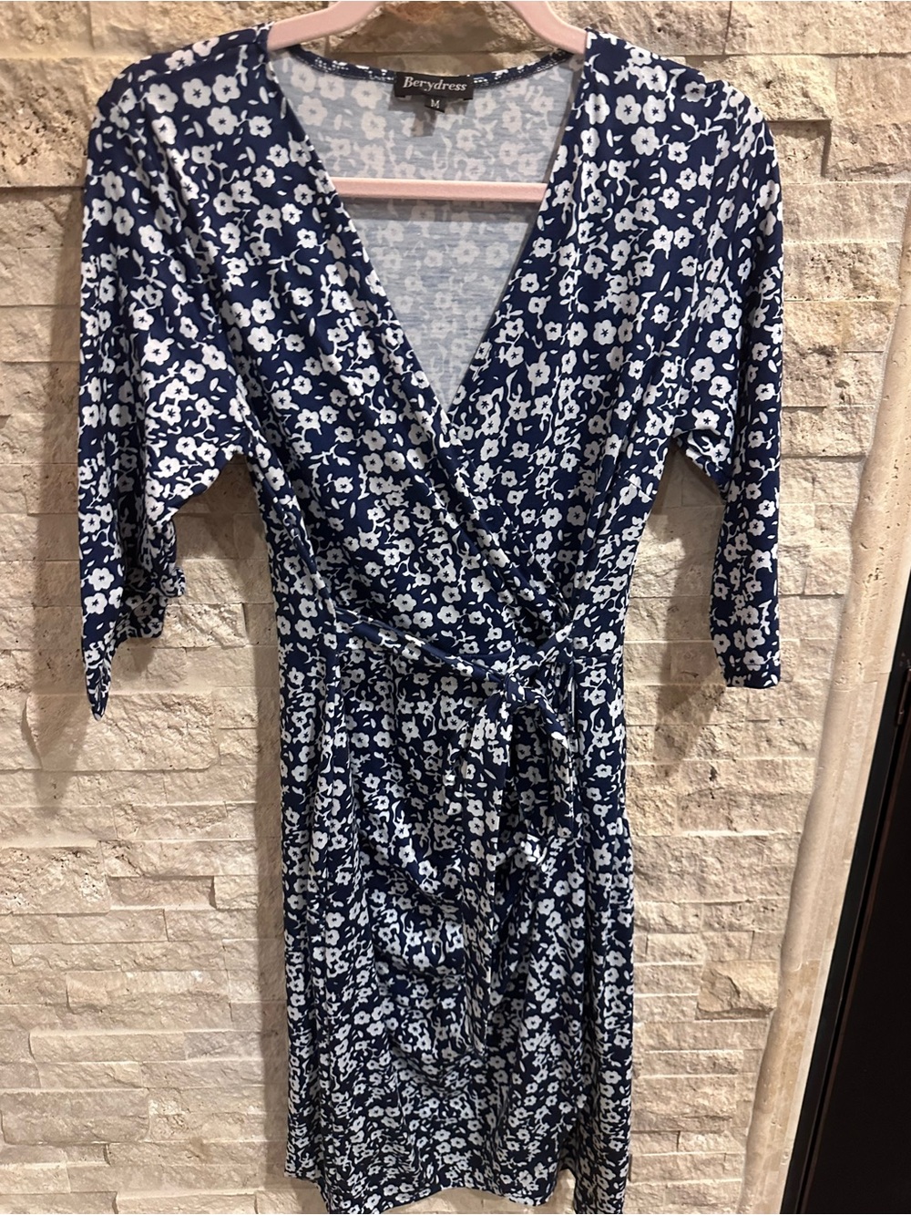 Navy Floral Wrap Dress